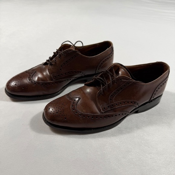 Allen Edmonds‎ Mens 7 D Brown Leather Wingtip Brogue Dress Shoes Lace Up Oxford
